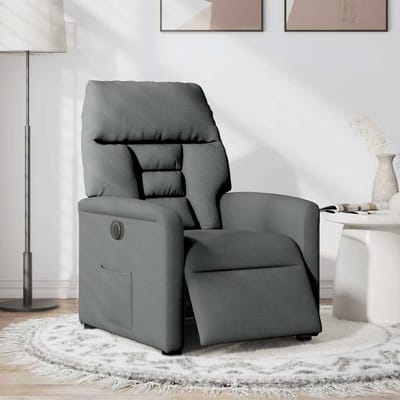vidaXL - Fauteuil - elektrisch - verstelbaar - stof - donkergrijs