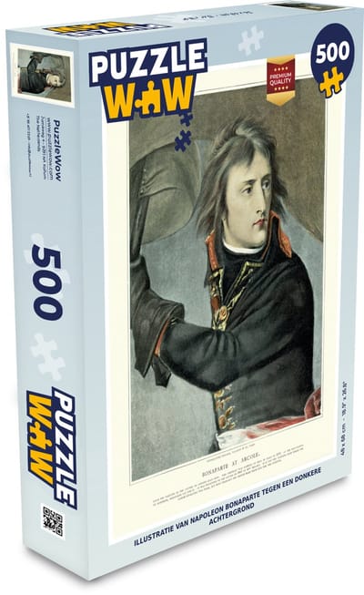 Puzzel Illustratie van Napoleon Bonaparte tegen een donkere achtergrond - Legpuzzel - Puzzel 500 stukjes