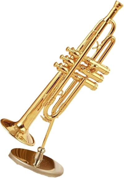 Muziekinstrument Ornament - Miniatuur Beeldjes - Decoratie Huis - Vergulde Koper - Diverse Maten - Goudkleurig