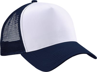Beechfield Heren Half Mesh Trucker Cap / Hoofddeksel (2 stuks) (Franse marine / Wit)