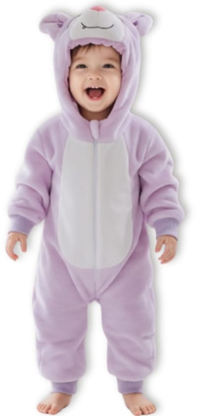 BoefieBoef Vleermuis Kleuter Onesie - Peuter Pyjama Kinderen 2 tot 4 jaar – Verkleedkleding met Luierrits – Carnaval Dierenpak - Kerst en Kraamcadeau - Zacht Flanel - Baby Romper - Boxpak - Jongens - Meisjes - Kruippak - Winterpak - Paars Bat