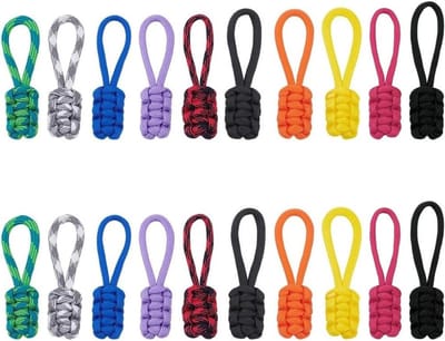 Pack van 20 Vervangende Rits Trekkers in 10 Kleuren - Reparatieset voor Rugzakken, Tenten en Koffers