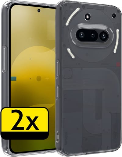 Hoesje - 2 Stuks - Geschikt voor Nothing Phone (3a) - Sterk & Shockproof - Case Siliconen - Back Cover - Telefoon Hoes - Telefoonhoesjes - Transparant