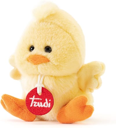 Trudi - Trudino Knuffel Kuiken 14 cm - Handgemaakt in Italie - Zacht pluche - Knuffeldier voor jongens en meisjes - Geel - 11x14x10 cm maat XS