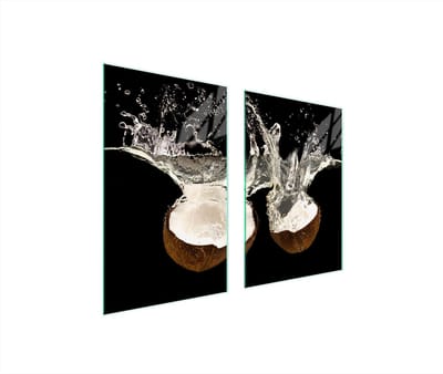 TMK ArtDeko - Serie KOKOS - Glazen Beschermplaat voor Keuken - 65x52cm - Veelkleurig