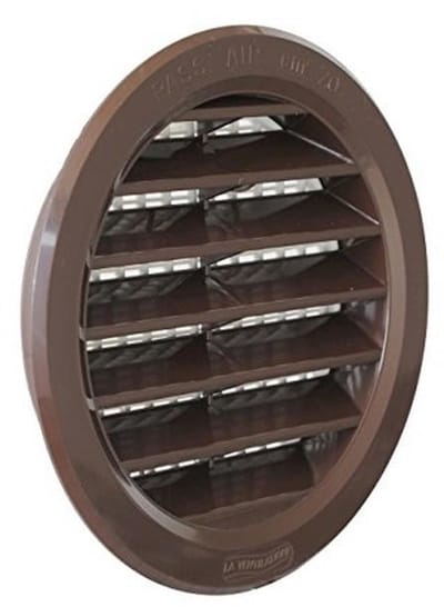 Rond Ventilatierooster 120 mm voor Inbouw - Bruin Kunststof