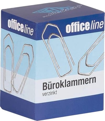 Papierklemmen 32 mm puntig - 100 stuks glanzend gegalvaniseerd