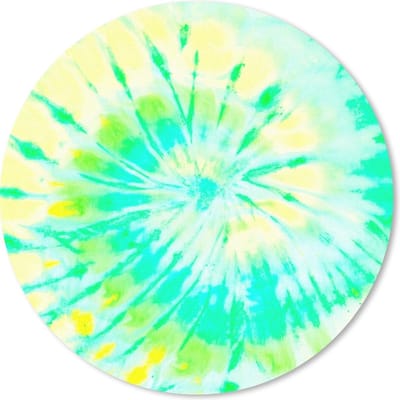 Muismat rond 20x20 cm - Mousepad Zomer - Tie dye - Geel - Ronde muismatten