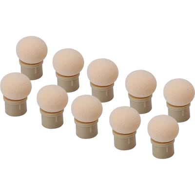 10 stuks Vervangbare Sponskop Voor Glitter Poeder Dotting Pen Kwast Nail Art Gereedschap (Rond einde) beige