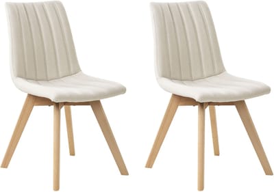 CALGARY - Eetkamerstoel - Gebroken wit - Polyester