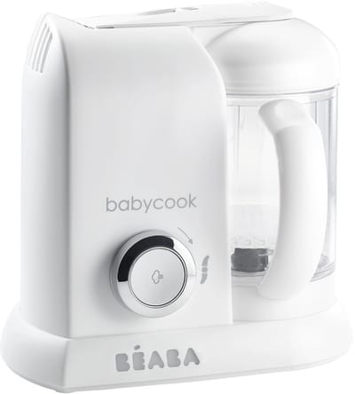 Béaba Babycook Solo® - Foodprocessor - 4-in-1 Stoomkoker & Blender - Babyvoeding Bereider - 1100 ml Kom - Wit/Zilver