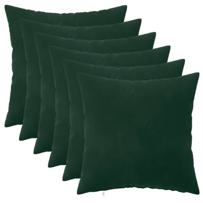 vidaXL - Kussensloop - 6 - pcs - HEERLEN - Donkergroen - 30 - x - 30 - cm - Fluweel