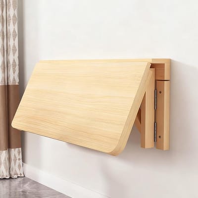 Inklapbare wandtafel - Zwevend bureau - Ruimtebesparend werken - Versterkte steunstructuur - 100x50cm - Houtkleur