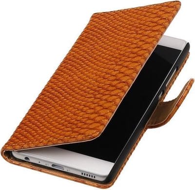 BestCases.nl Bruin Slang booktype wallet cover hoesje voor Nokia Lumia 830