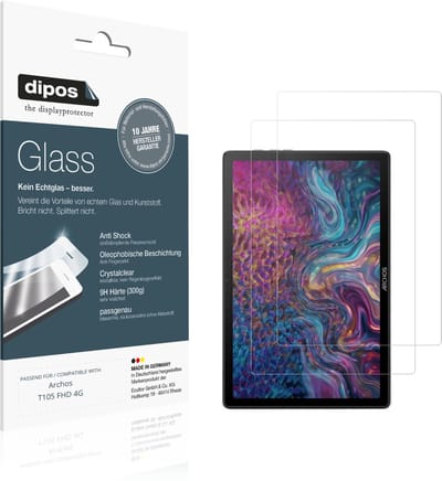 dipos – 2x Pantserfolie geschikt voor Archos T105 FHD 4G | 9H Screenprotector