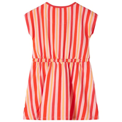 vidaXL - Kinderjurk - met - trekkoord - 104 - roze - en - rood
