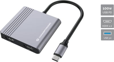 Conceptronic DONN13G 4-in-1 MST Docking Station USB 3 USB-C dockingstation