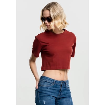 Urban Classics - Overszied Dames Tshirt - Kort oversized - XL - Rood