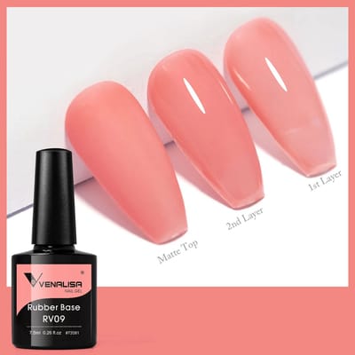 Venalisa Rubber Base UV Gellak Koraal - 7.5 ml - RV09 - Rubber Base Coat - Rubber Base Gel - Rubber Base Gellac - Venalisa Gellak - Gellak Nagellak