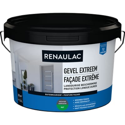 Renaulac Buitenmuurverf Gevel Extreem Mat Antraciet 2,5l