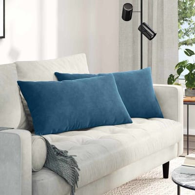 vidaXL - Zitkussens - 2 - pcs - Blauw - 80 - x - 40 - cm - Corduroy - stof