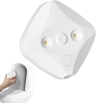 Toilet Licht - Nachtlampje - Badkamer Hygiëne - Bewegingsgevoelig - 8 x 2.5 cm - Zwart