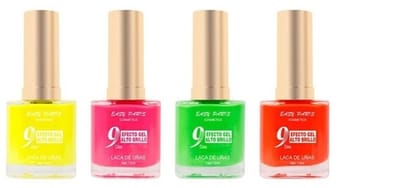 Easy Paris - Set met 4 Flesjes Fris / Fluor / Neon Nagellak - Geel/Roze/Groen/Oranje - Inhoud per flesje 13 ml.