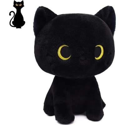 Kawaii Zwarte Kat Pluche Speelgoed Halloween Knuffeldier Kussen Zwarte Kat Pluche Pop Baby Speelgoed Pluche Kerstcadeau Voor Kinderen Meisjes black