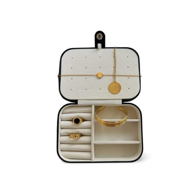 Lovelockers® | Stainless Steel Sieraden set 5 items | Goudkleurig | Sieradendoosje | Zwart