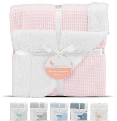 Waffle Piqué Babydeken - Roze