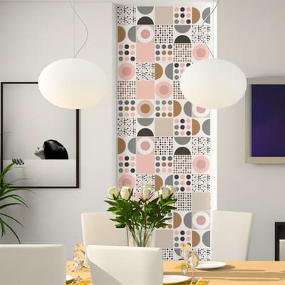Zelfklevende muurtegelstickers voor keuken en badkamer - 60 Scandinavische cementtegelstickers van Ludvik - 60 stickers, 20x20cm