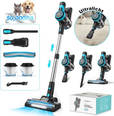 Grenintol Steelstofzuiger – Steelstofzuiger Draadloos – 50,000Pa / 300W Touchscreen en Anti – Klit Borstel – Draadloze Stofzuiger – Stofzuiger Draadloos 2200mAh Accu – 1,5L Stofbak - Geschikt Voor Tapijt, Harde Vloeren en Dierenhaar