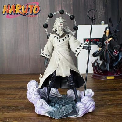 Naruto Anime Model Model 28cm Uchiha Madara Actiemodel PVC Beeld Verzamelspeelgoed voor Kinderen Cadeau Duurzame Collectie white