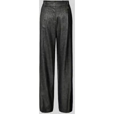 Broek in metallic look met wijde pijpen