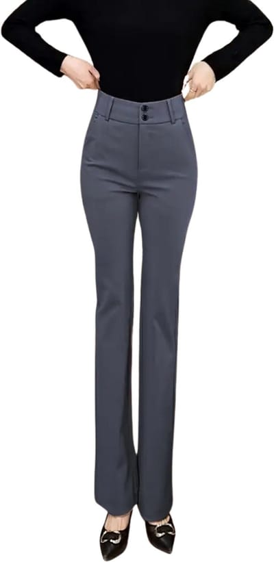 Livano Pantalon Dames - Chino - Golfbroek - Nette Broek - Met Elastische Tailleband - Volwassenen - Donkergrijs - S