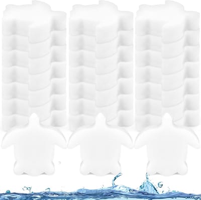 Cyslmuk Absorber, 24-pack zwembadolie-absorberspons, zwembadolie-absorber, Turtle Oil-vuilabsorber, vuilfilterspons, zwembadaccessoires voor hot tubs, zwembaden en spa's (wit) 24 Piece