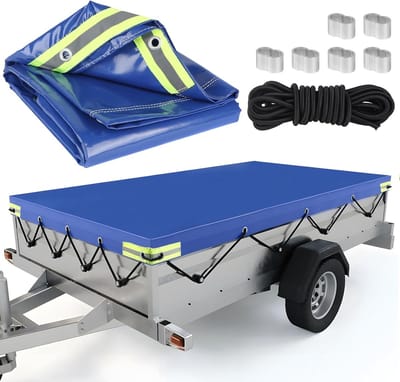Waterdichte Aanhangwagen Afdekzeil Plat - 140x115 cm - Inclusief Touw & Versterkte Randen