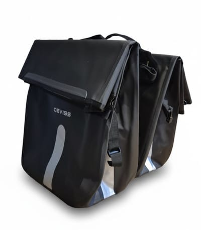 Ceviss Waterdichte Dubbele Fietstas - 40 liter - zwart