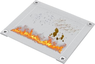 Hittebestendige Mat voor Keuken, 27cm x 32cm, Vuurvaste Onderlegger tot 800°C, Ideaal voor Kachel, Oven en Koken
