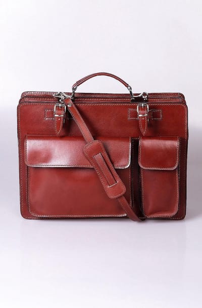 Geneva cognac bruin Leren aktetas leder by Viabologna.nl