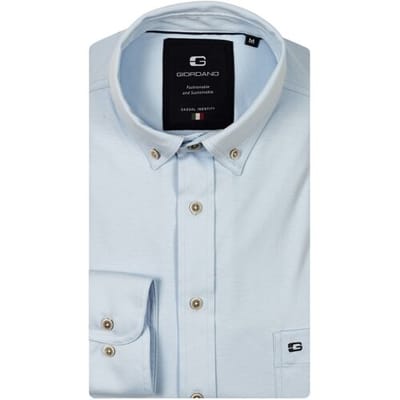 Giordano – Ivy – Overhemd – Liquid cotton – button down kraag - Lichtblauw - Regular Fit - NOS7078-61