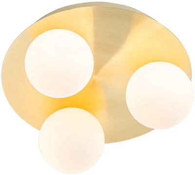 QAZQA cederic - Moderne Plafondlamp - 3 lichts - Ø 23 cm - Goud/messing - Buitenverlichting