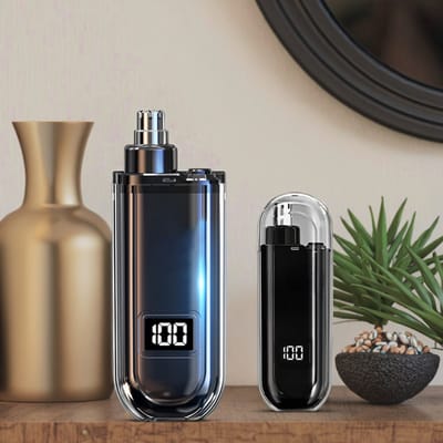 Premium neus Trimmer voor Heren en dames - Oorhaar Trimmer - Wenkbrauwen - Compact - Precisie Trimmer - Led Display - Afspoelbaar -