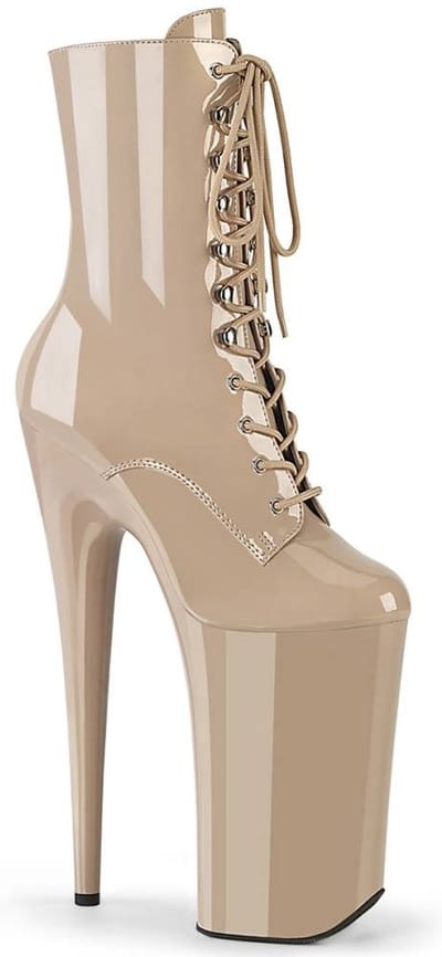 Pleaser Plateau Laarzen, Paaldans schoenen -36 Shoes- BEYOND-1020 US 6 beige