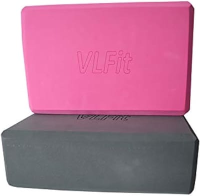 Yogablokken set van 2 - Kies je kleur en maat - Roze en grijs - Ideaal voor ondersteuning bij yoga - SnelShoppen