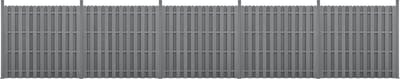 WPC Schuttingpaneel 11 planken met palen 185x932 cm grijs