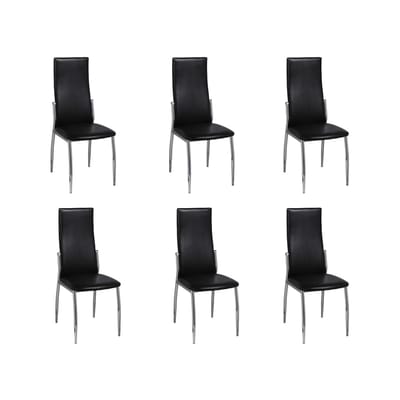 vidaXL - Eetkamerstoelen - 6 - st - kunstleer - zwart