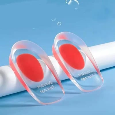 1 Paar Siliconen Hielcups Gel Inlegzolen voor Schoenen Mannen Vrouwen Hielpijn Verlichting Inzetstuk Voetkussen Hoogte Verhoging Sjabloon Schoen Pad W6295WW- white