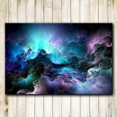 DIY 5D Ronde Diamant Borduurwerk Landschap Handgemaakte Diamant Schilderij Onwerkelijke Wolken Abstract 20X30CM blue
