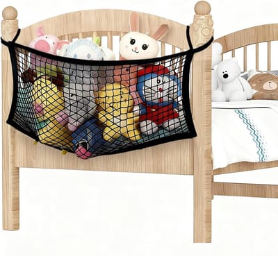 Hangmatnet voor knuffeldieren en speelgoedopslag, 90 x 60 cm, ideale opbergoplossing voor kinderspeelgoed, ballen en luiers in diverse kleuren